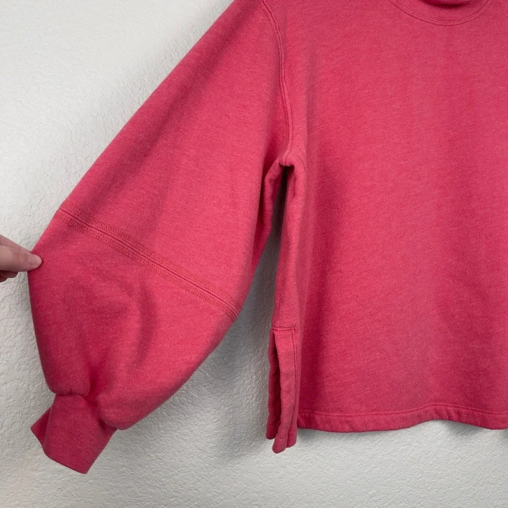 Xirena Gwen Sweatshirt Mock Neck Balloon Sleeve Small Red Moon Fleece Pullover - Picture 4 of 8